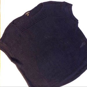 Talbots Navy Short Sleeve Linen Sweater